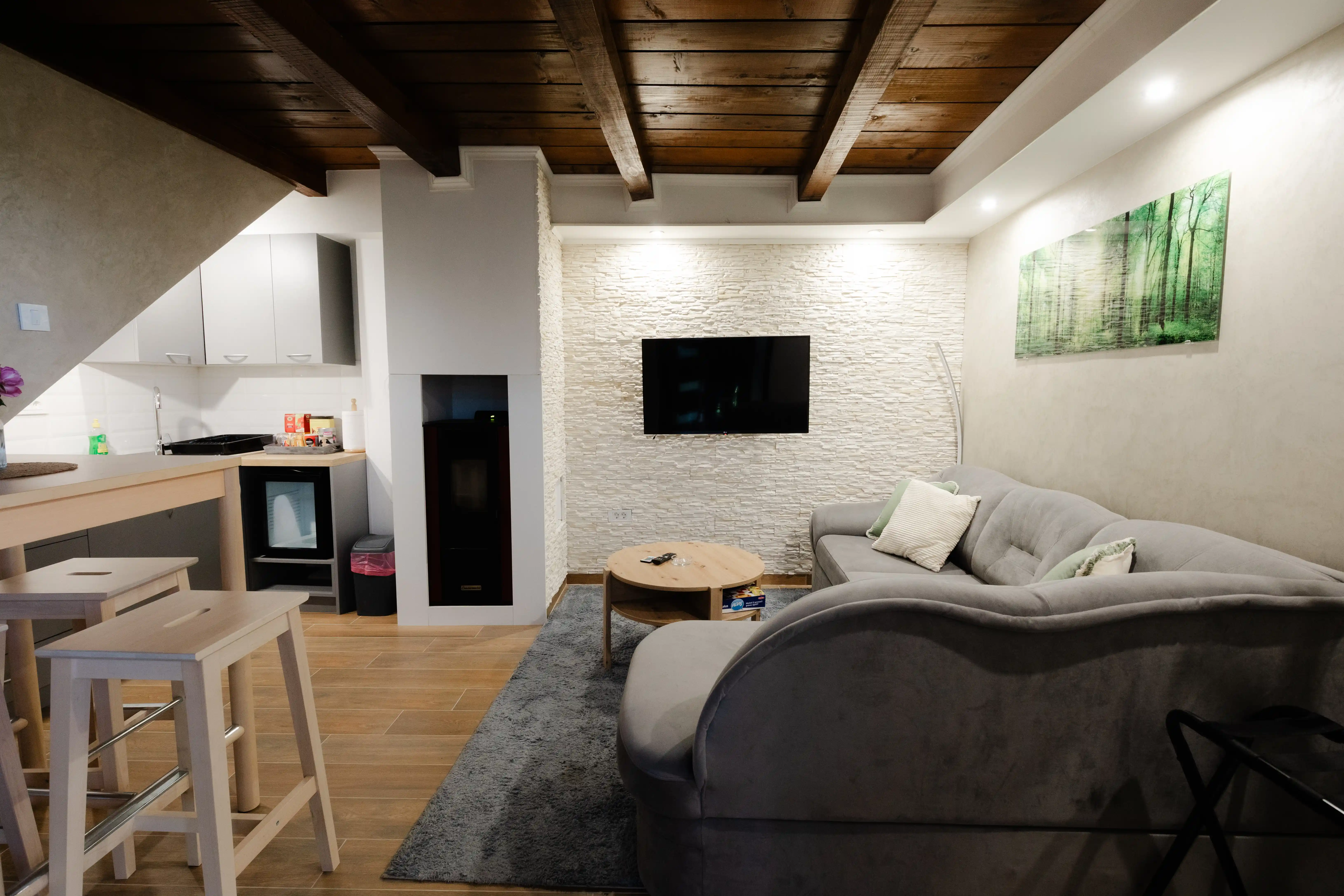 Villa Rossa - Prostrana dnevna soba sa kaminom